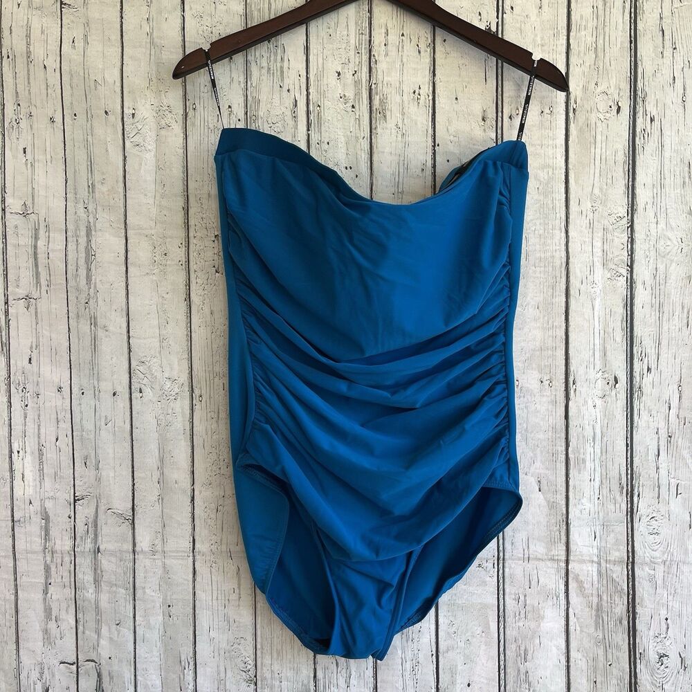 Miraclesuit Womens Avanti Bandeau One Piece Swimsuit Size 16 Underwire NWT